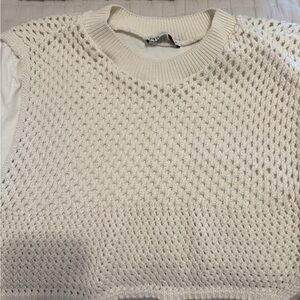 Zara Women's Cream Knit Sweater